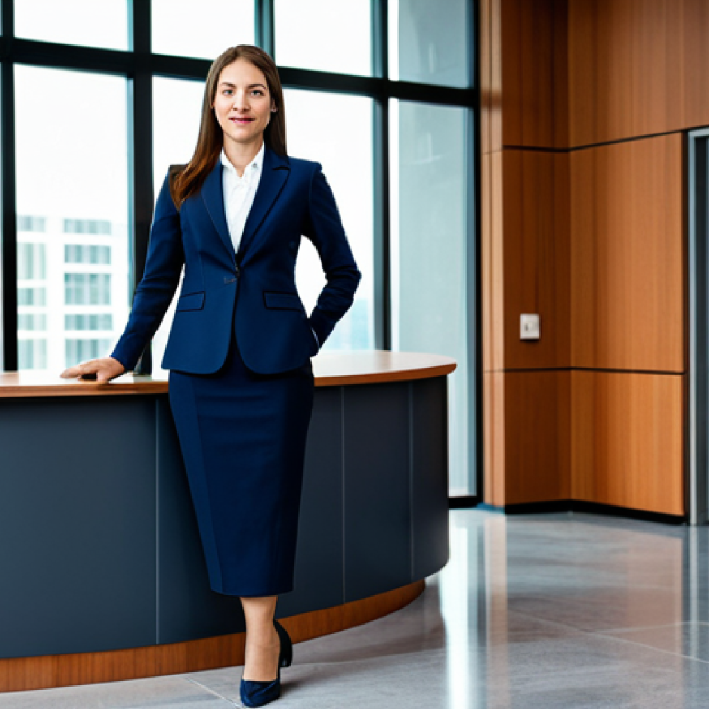 주식 투자에 대한 이론과 실제 - **
"A professional businesswoman in a modest, dark blue business suit, standing confidently in a mo...