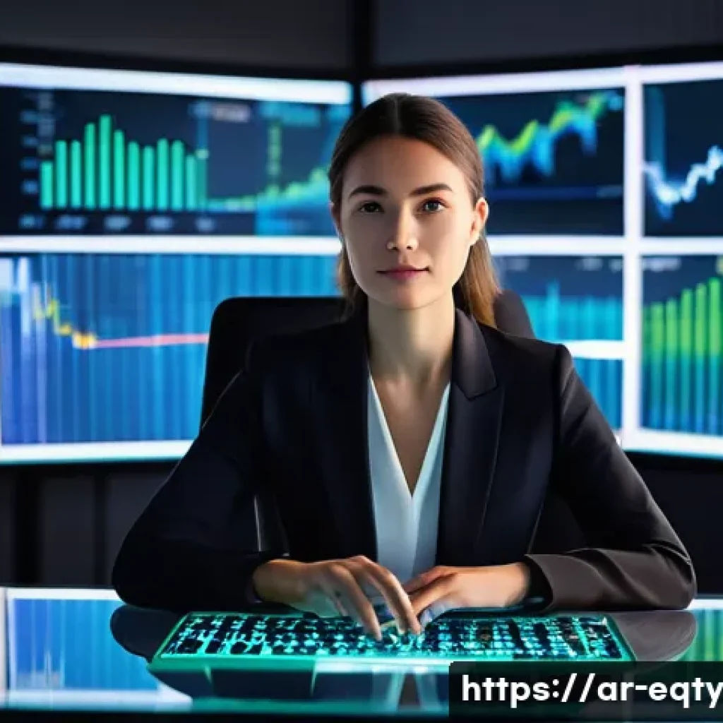 기술적 지표 활용법 - **Market Analyst's Insight**
A highly focused financial analyst, a woman in her late 20s wearing...
