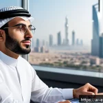 Home 23 주식 투자에서의 위험 감수 성향 평가 - A thoughtful Middle Eastern male investor in his 30s sitting at a modern desk in a sleek office over...