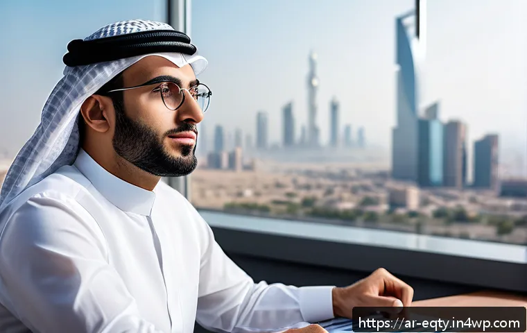 주식 투자에서의 위험 감수 성향 평가 - A thoughtful Middle Eastern male investor in his 30s sitting at a modern desk in a sleek office over...